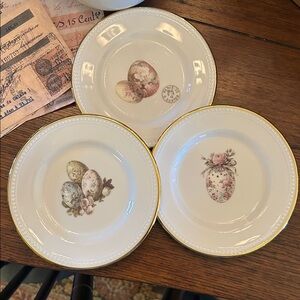 Saucers with Easter Egg and Floral French Country Designs